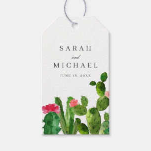 Elegant Cactus Garden Wedding Gift Tags