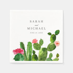 Elegant Cactus Garden   Wedding Reception Napkin