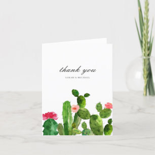 Elegant Cactus Garden   Wedding Thank You Card