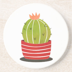 ELEGANT Cactus in a pot minimal art poster Coaster