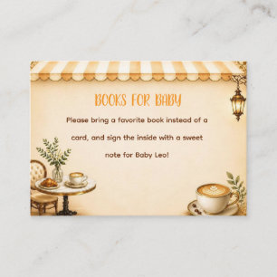Elegant Café Bébé Baby Shower French Bistro Beige Enclosure Card