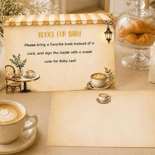 Elegant Café Bébé Baby Shower French Bistro Beige Enclosure Card