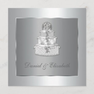 Elegant Cake 25th Wedding Anniversary Party Invitation