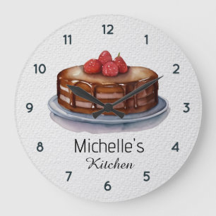 Elegant Cake Baker Pastry Chef Personalised Large Clock