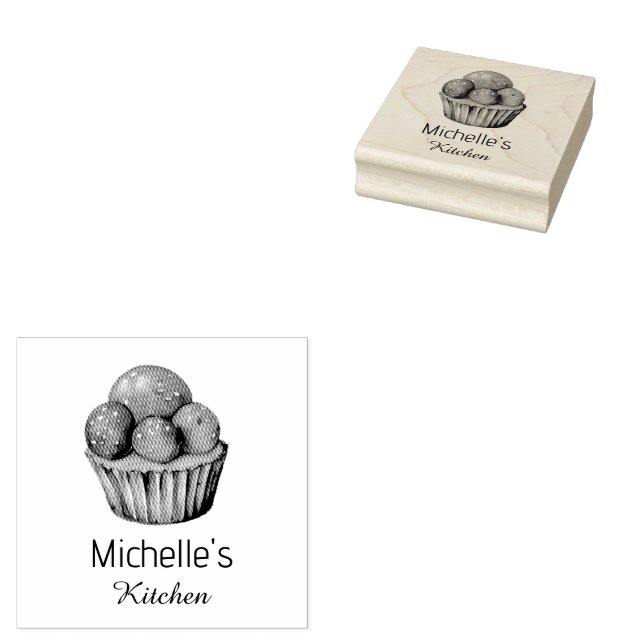 Elegant Cake Baker Pastry Chef Personalised Rubber Stamp (Stamped)
