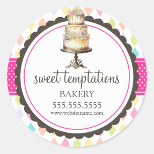Elegant Cake Bakery Box Seals