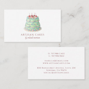 Elegant Cake Bakery Business Card