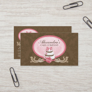 Elegant Cake Bakery Business Card