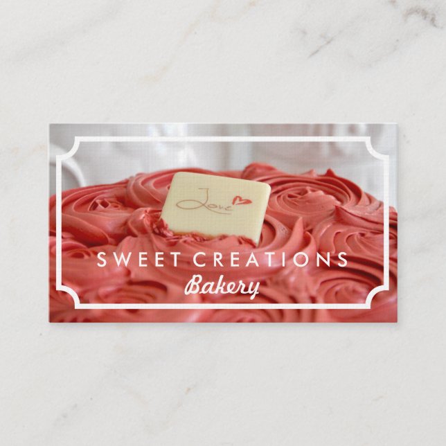 Elegant Cake Bakery Business Cards (Front)