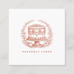 Elegant Cake Bakery Logo Square Business Card