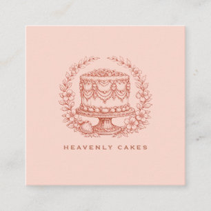 Elegant Cake Bakery Logo Square Business Card