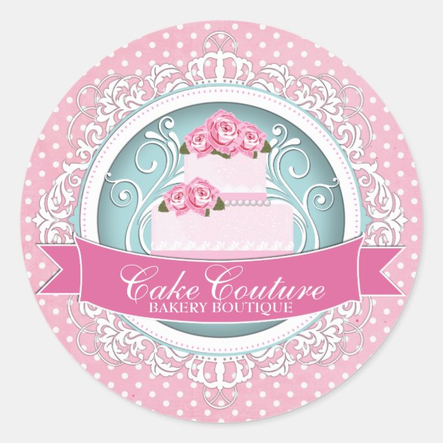 Elegant Cake Box Stickers (Front)