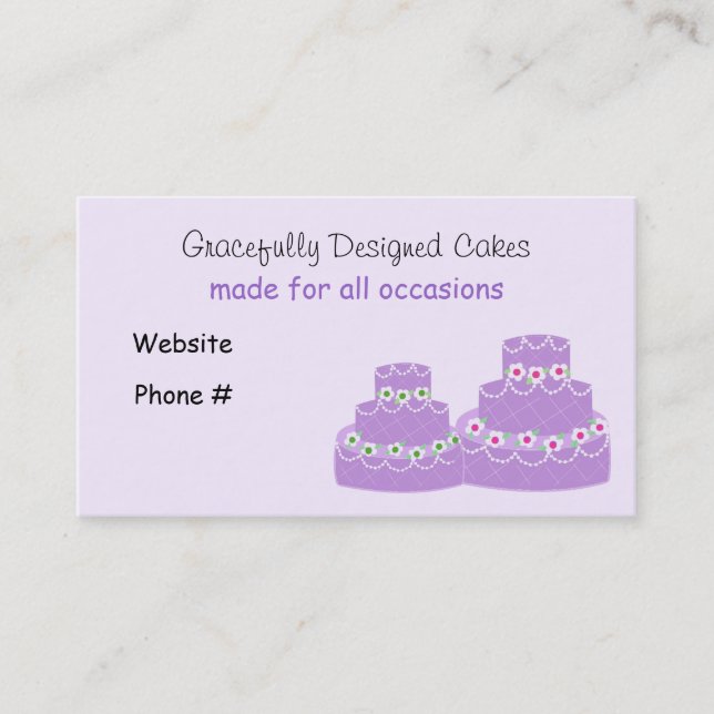 Elegant Cake Business Business Card (Front)