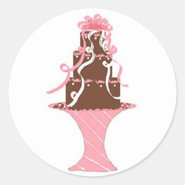Elegant Cake Classic Round Sticker (Front)