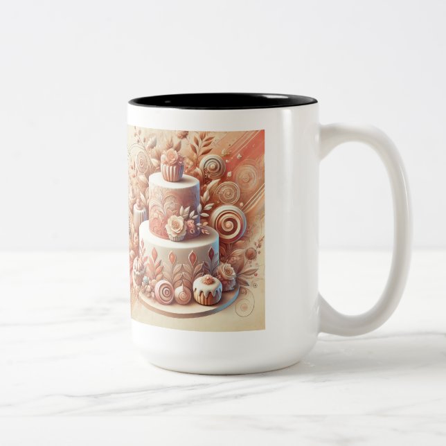 Elegant Cake Designer Two-Tone Coffee Mug (Right)