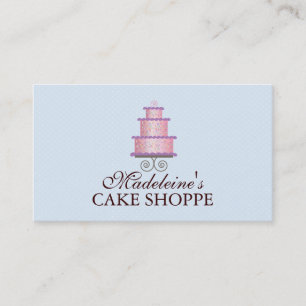 Elegant Cake in Pink Custom Bakery Business Card
