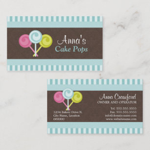 Elegant Cake Pops Bakery Business Card