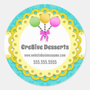 Elegant Cake Pops Bakery Packaging Seals
