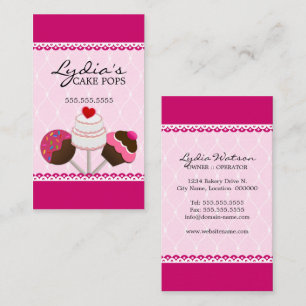 Elegant Cake Pops Bakeshop Business Card