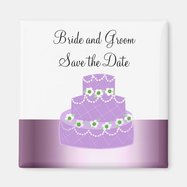 Elegant Cake Save the Date Magnet (Front)