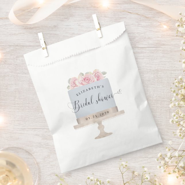 elegant cake script font monogram bridal shower favour bag (Clipped)