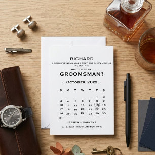 Elegant calendar Groomsman proposal   Invitation