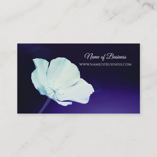 Elegant California Poppy Flower Dark Purple Business Card (Front)