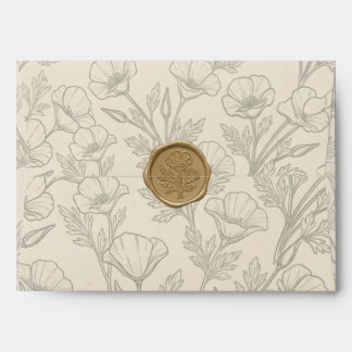 Elegant California Poppy Patterned Envelope