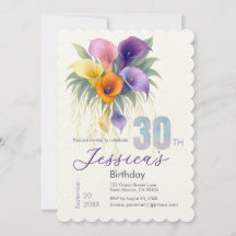 Elegant Calla Lily 30th Birthday Milestone