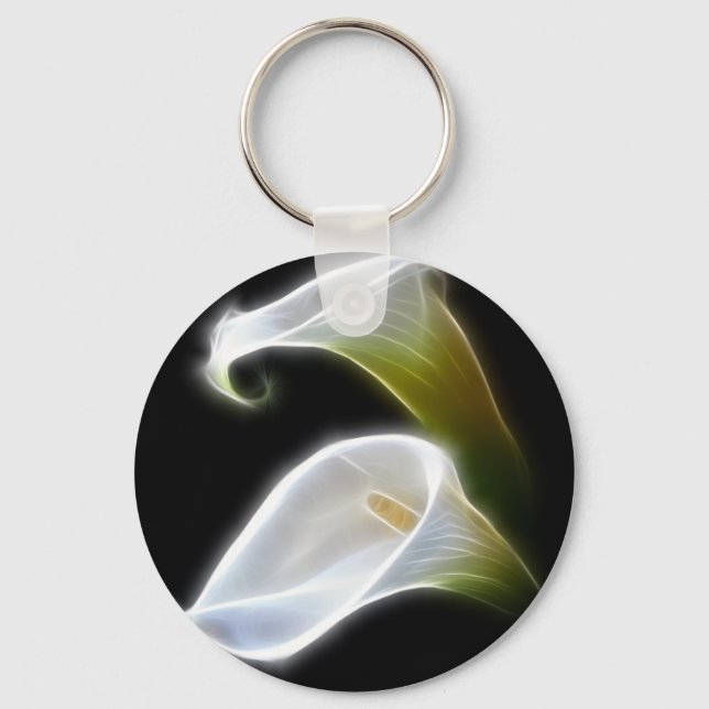 Elegant Calla Lily Flowers 4 Modern Key Ring (Front)