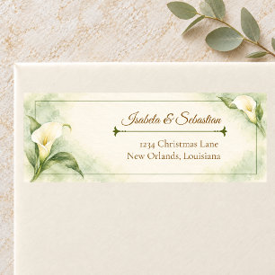 Elegant Calla Lily Greenery Wedding Return Address Label