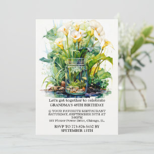 Elegant Calla Lily Illustration Birthday Party Invitation