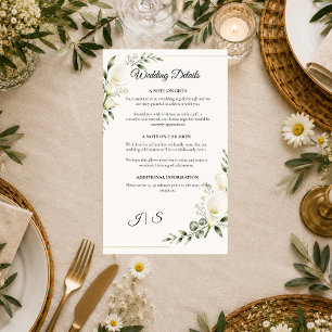 Elegant Calla Lily Minimalism Wedding  Enclosure Card