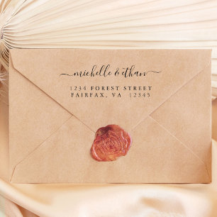 Elegant Calligraph Return Address Rubber Stamp