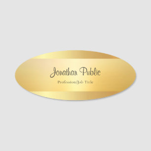 Elegant Calligraphed Script Name Gold Template Name Tag