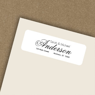 Elegant Calligraphic Script Return Address Label