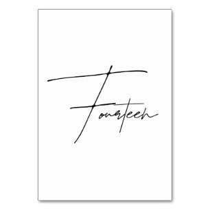 Elegant Calligraphic Wedding Table 14 table Number