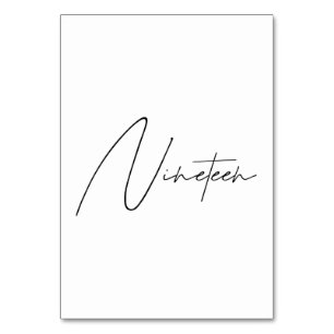 Elegant Calligraphic Wedding Table 19 table Number