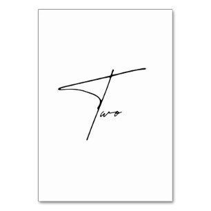 Elegant Calligraphic Wedding Table 2 table Number