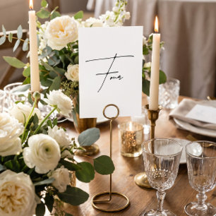 Elegant Calligraphic Wedding Table 4 table Number
