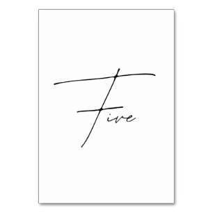 Elegant Calligraphic Wedding Table 5 table Number