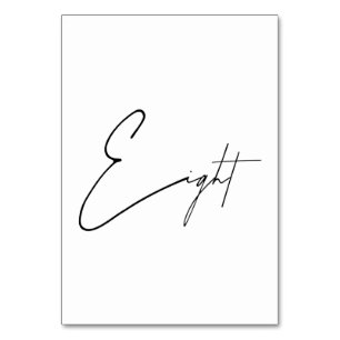 Elegant Calligraphic Wedding Table 8 table Number