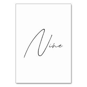 Elegant Calligraphic Wedding Table 9 table Number