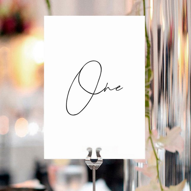 Elegant Calligraphic Wedding Table Number (Creator Uploaded)