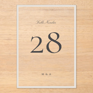 Elegant Calligraphy 5 x 7 Acrylic Table Numbers