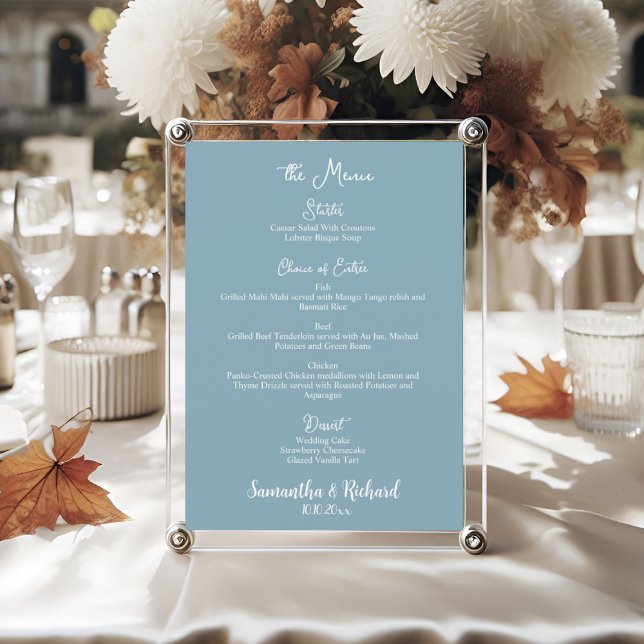 Elegant Calligraphy 5x7" Wedding Table Flat Menu (Creator Uploaded)