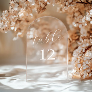 Elegant Calligraphy Acrylic Wedding Table Numbers