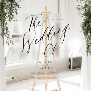 Elegant calligraphy acrylic wedding welcome sign