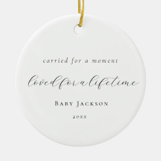 Elegant Calligraphy Baby Loss Memorial  Ceramic Ornament