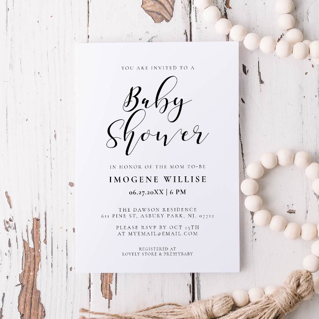 Elegant calligraphy Baby shower Invitation (Creator Uploaded)